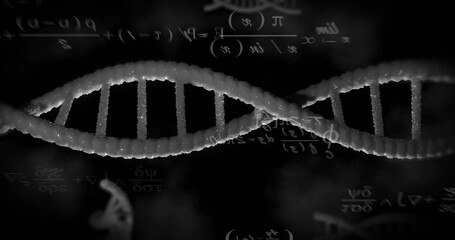 Image of digital data processing over dna strand