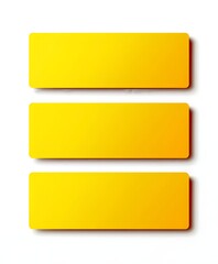 Three Horizontal Yellow Blank Rectangles on White