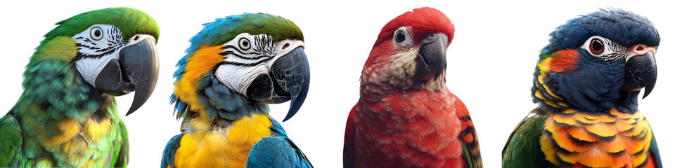 PNG Macaw Parrot Isolated on White Background