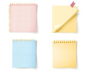 Assorted Spiral Notebooks and Blank Note Papers