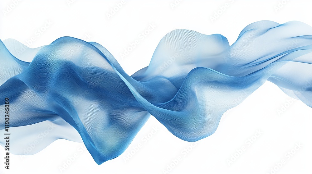 Wall mural soft blue silk waves flow gracefully across the canvas. this abstract design evokes a sense of calm 