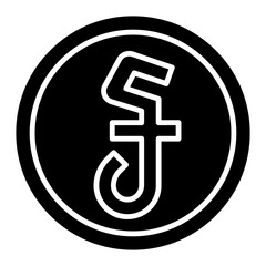 Obraz premium Cambodian Riel Currency Symbol Outline Glyph Icon