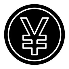 Obraz premium Japanese Yen Currency Symbol Outline Glyph Icon