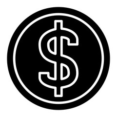 Obraz premium US Dollar Currency Symbol Outline Glyph Icon