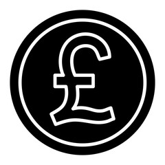 United Kingdom Pound Sterling Currency Symbol Outline Glyph Icon