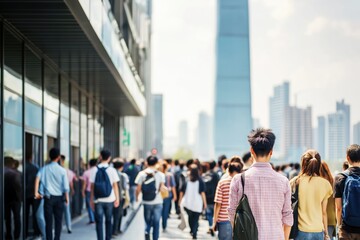 Naklejka premium Flags of China and USA in a bustling urban setting showcasing international relations and city life