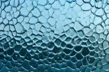 Cracked and peeling surface, possibly a window or a wall. The cracks and peeling paint give the impression of a worn and weathered appearance. The blue color of the surface contrasts with the white
