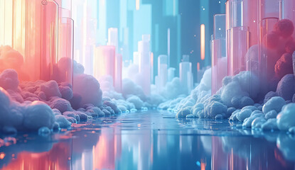 3D abstract glass style background