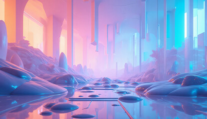 3D abstract glass style background