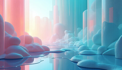 3D abstract glass style background