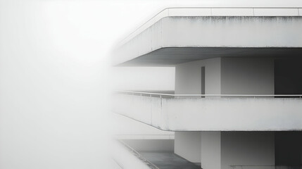Fototapeta premium Foggy Balcony Minimalist Architectural Photo