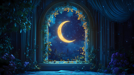 Obraz premium enchanted night window