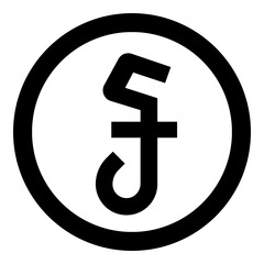 Cambodian Riel Currency Symbol Solid Icon