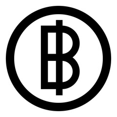 Thailand Bath Currency Symbol Solid Icon
