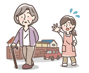 勝手に家をでてしまうおばあさん