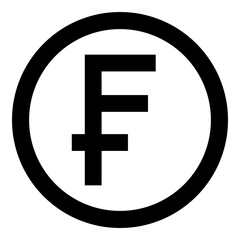 Fototapeta premium Swiss Franc Currency Symbol Solid Icon