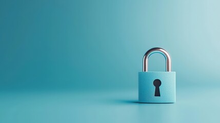 Naklejka premium Blue Padlock on a Tranquil Background