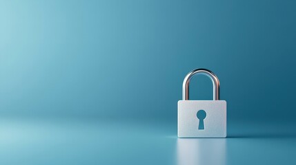 Fototapeta premium Modern Lock on Blue Background for Security Concept