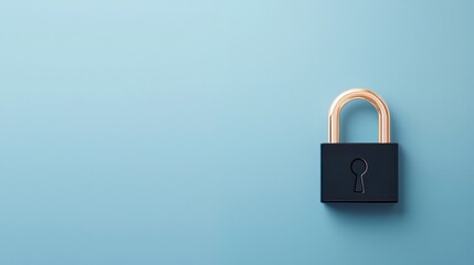 Naklejka premium Secure Lock on Blue Background for Safety Concept