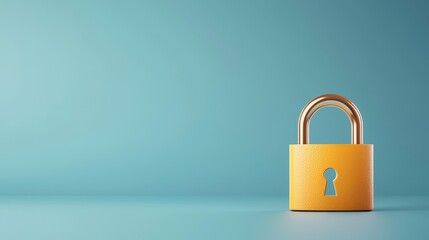 Fototapeta premium Colorful Padlock on Blue Background for Security Themes