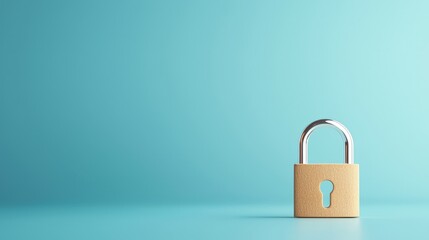 Fototapeta premium Simple Padlock on a Minimalist Background