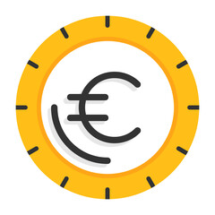 Euro sign Flat Style Icon
