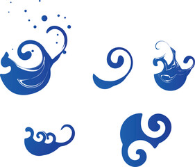 荒波の飛沫・飛沫・飛び散りのイラスト装飾素材