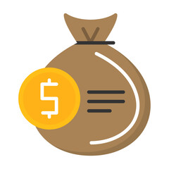 Money bag Flat Style Icon