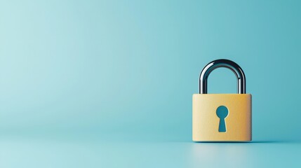 Naklejka premium Colorful Padlock on Blue Background for Security Concept