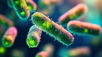 Exploration of antibiotics and bacteria interactions under microscope at a scientific research facility. Generative AI