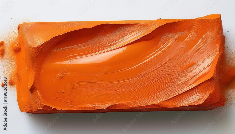 Poster vibrant orange block of paint on transparent background a solid splash of color in an isolated canva