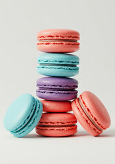 Colorful Macarons Pastry Stack Sweet Treats French Dessert Bakery Food Photography