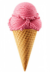 Delicious Strawberry Ice Cream Cone Summer Treat Sweet Dessert