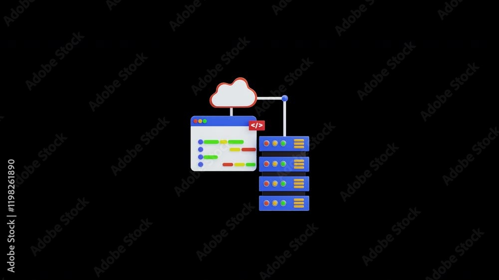 Poster 3d animation of cloud computing
