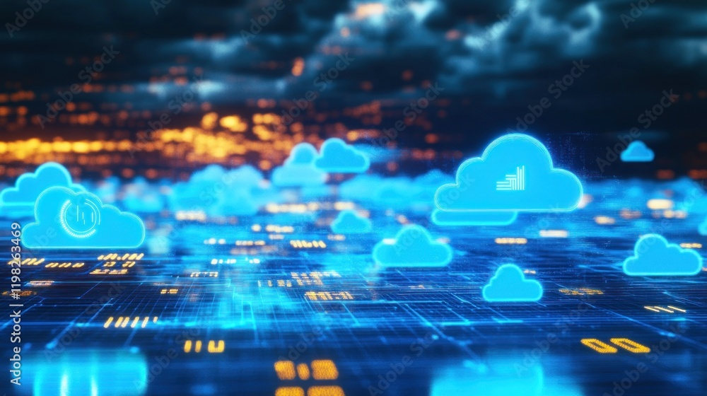 Poster digital cloud network: data storage and processing in the cloud