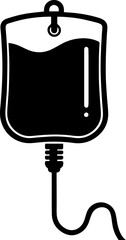 Hanging Saline Bottle Vector Illustration – Medical Equipment for Hospital and Healthcare Use