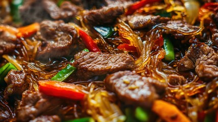 Delicious Beef and Glass Noodles Stir-Fry