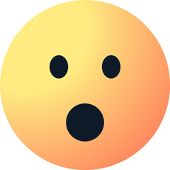 surprised emoji face. shocked wow emoticon with open mouth , cute smiley emoticons feelings wonder and amazing. vector illustration