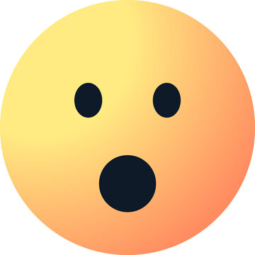 Naklejki surprised emoji face. shocked wow emoticon with open mouth , cute smiley emoticons feelings wonder and amazing. vector illustration