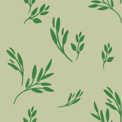 Elegant abstract floral pattern featuring chamomiles and leaves. Ideal for surface design, fabric, paper and etc.
