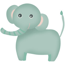 Cute baby elephant cartoon illustration