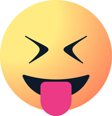 Funny emoji face emoticon with tongue out