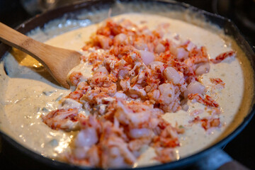 Cooking Creamy Crawfish Pasta