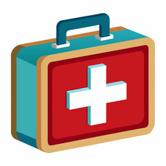 Colorful Graphics of a First Aid box-Vector Illustration