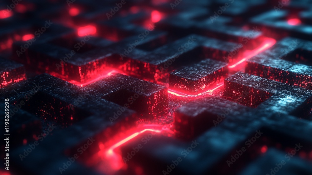 Poster glowing network data flow, abstract technology background