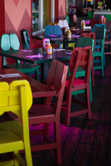 Colorful Tables and Chairs