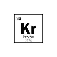 periodic table Krypton line icon