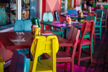 Colorful Tables and Chairs