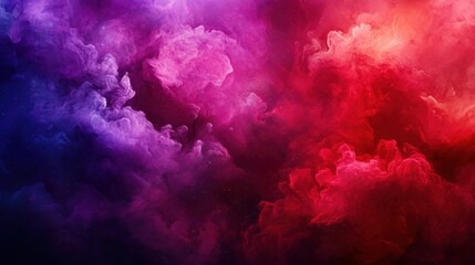 Vibrant cosmic cloud formations in purple and red hues