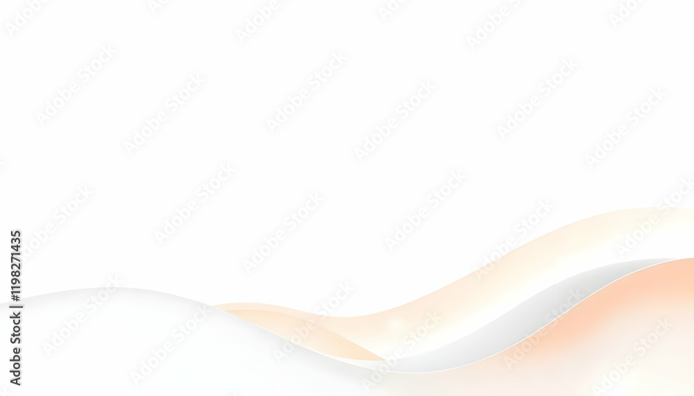 Aufkleber soft flowing abstract waves on a white background with subtle blush tones and smooth curves